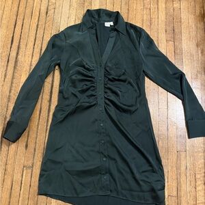 Elegant green Button-Up Dress